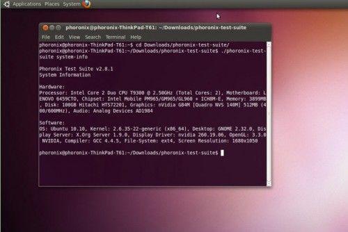 Pruebas de rendimiento de Ubuntu 10.10