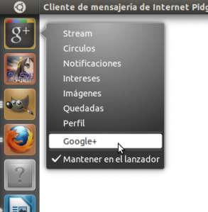 QuickList de Google+ para Unity