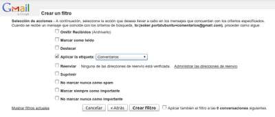 Crear alias y filtros para ordenar el correo en Gmail