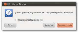 Habilita 'Guardar y cerrar pestañas' al cerrar Firefox