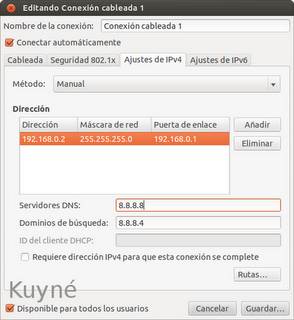 Como cambiar el servidor DNS y la dirección IP en Ubuntu