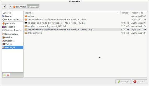 Cómo instalar tema en Cairo-Dock