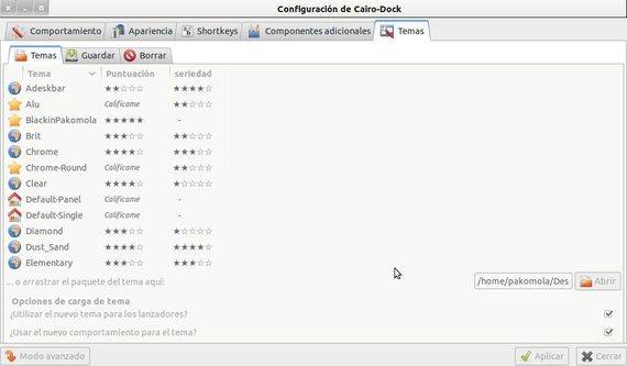 Cómo instalar tema en Cairo-Dock