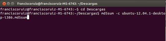 Cómo verificar en Linux un md5sum
