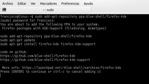 Utiliza el selector de archivos de KDE en Firefox