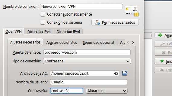 Creando una conexión VPN en KDE