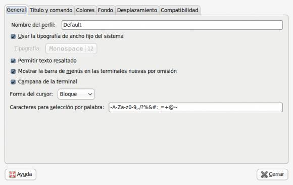 Editando la terminal