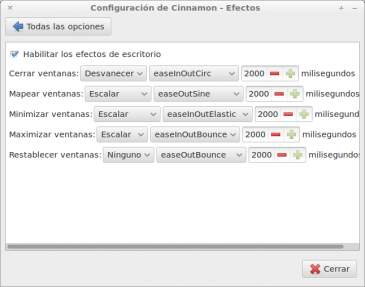 Configuración de Cinnamon