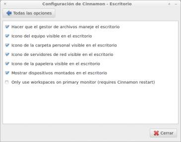 Configuración de Cinnamon