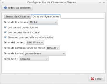 Configuración de Cinnamon