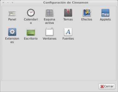 Configuración de Cinnamon