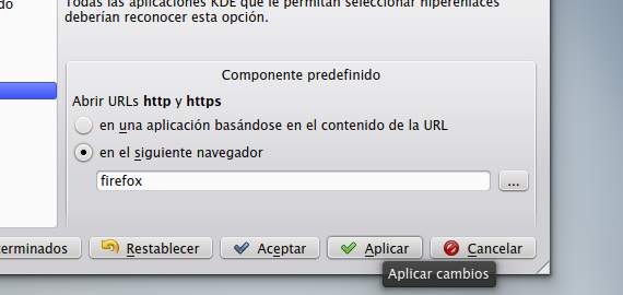 Configurando las aplicaciones predeterminadas en KDE
