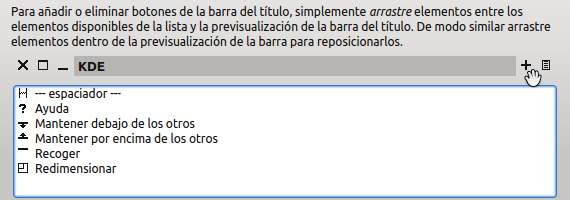 Cambia la posición, agrega y quita botones de las barras de título en KDE