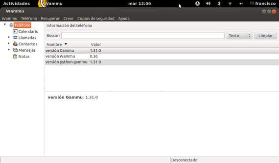 Wammu sincroniza teléfonos móviles con Ubuntu