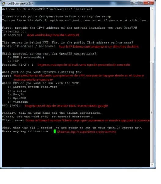 Guia paso a paso Instalacion de OpenVPN en Raspberry Pi u Orange Pi 1